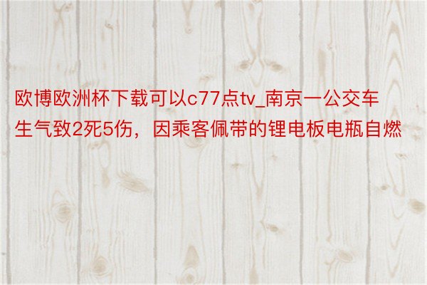 欧博欧洲杯下载可以c77点tv_南京一公交车生气致2死5伤，因乘客佩带的锂电板电瓶自燃